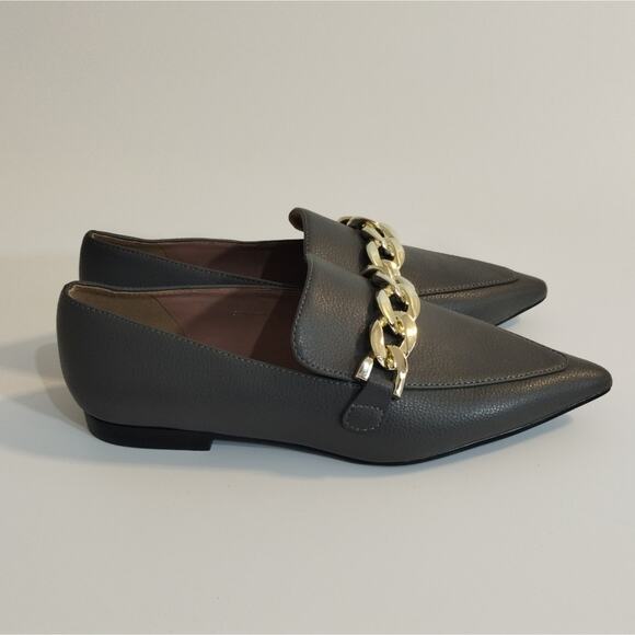 E Linea Paolo Stone Grey Gold Links Mabel-L Pointed Toe Slip On Loafer Shoes 4 - Picture 3 of 12